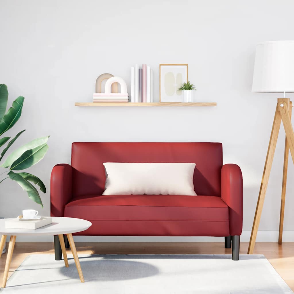 Loveseat Sofa Šedá 110 Cm Umělá Kůže