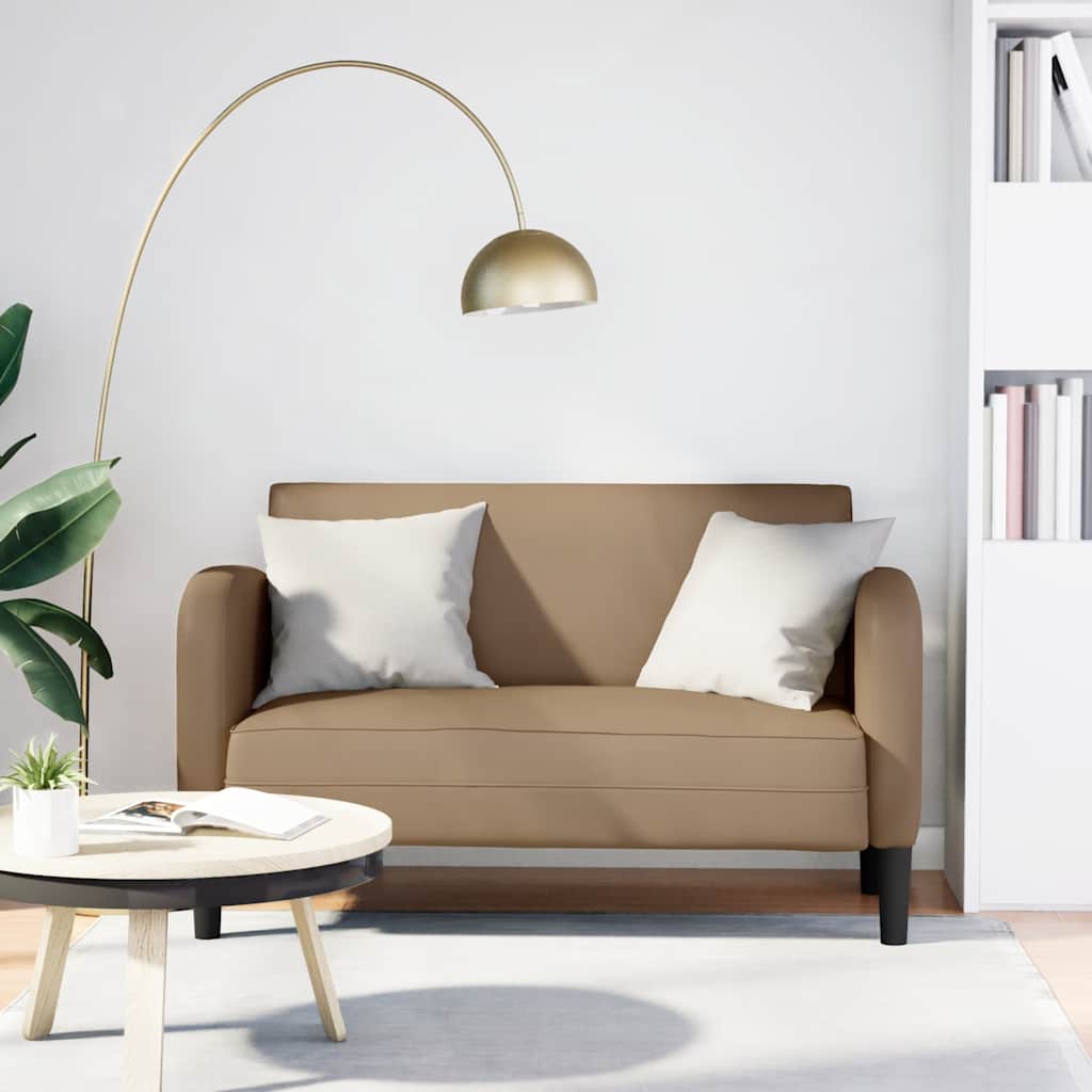 Loveseat Sofa Šedá 110 Cm Umělá Kůže