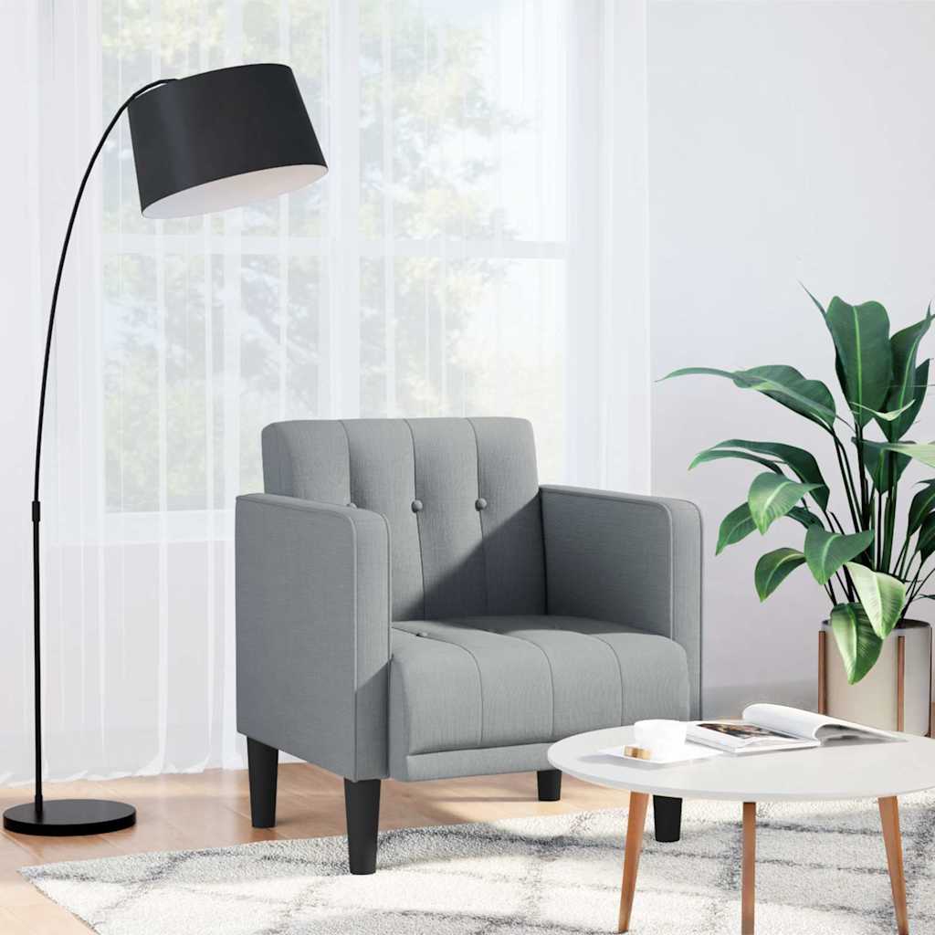 Rozkládací Křeslo S Područkami, Světle Šedé, 53 Cm, Látka
