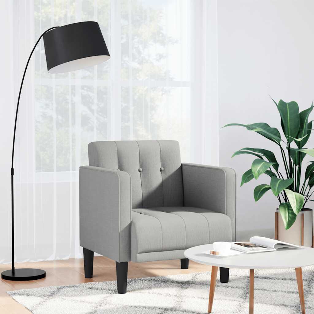 Rozkládací Křeslo S Područkami, Světle Šedé, 53 Cm, Látka