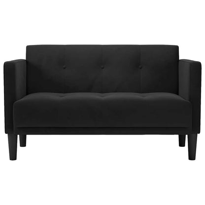 Loveseat Sofa Černá 111 Cm Samet