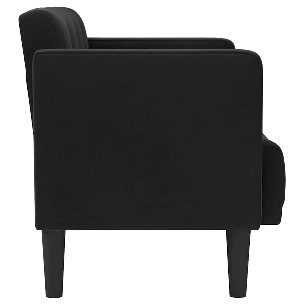Loveseat Sofa Černá 111 Cm Samet