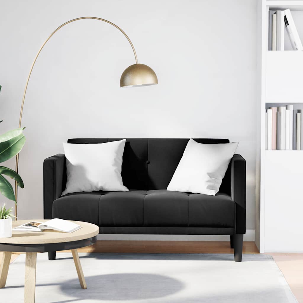 Loveseat Sofa Černá 111 Cm Samet