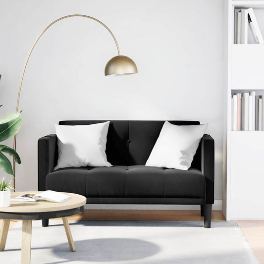 Loveseat Sofa Černá 111 Cm Samet