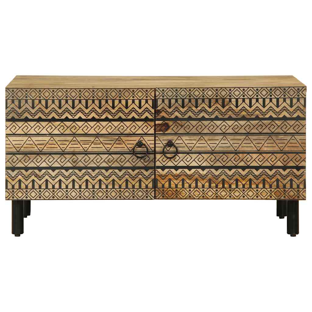 Konferenční Stolek Černý 80X50X40 Cm Masivní Hrubý Mangovník Červená