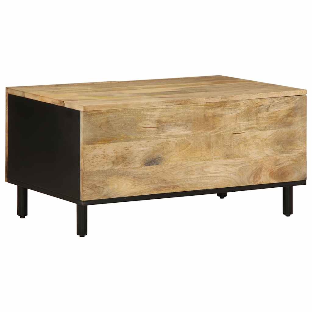 Konferenční Stolek Černý 80X50X40 Cm Masivní Hrubý Mangovník Červená