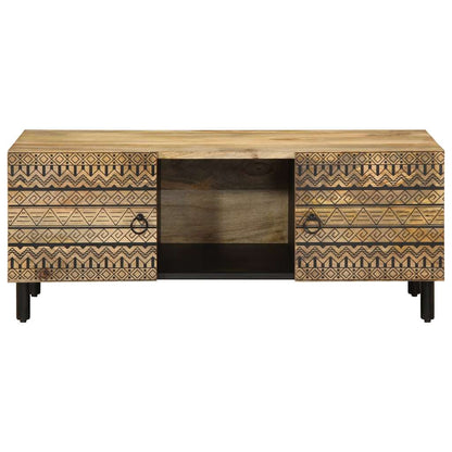 Konferenční Stolek Černý 100X54X40 Cm Masivní Hrubý Mangovník