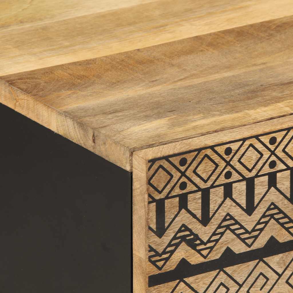 Konferenční Stolek Černý 100X54X40 Cm Masivní Hrubý Mangovník