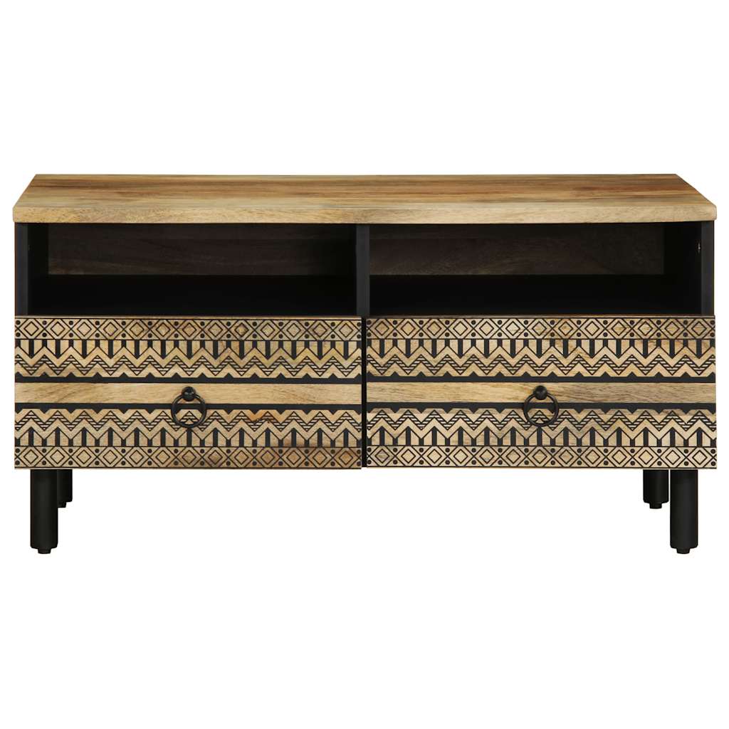 Konferenční Stolek Černý 80X54X40 Cm Masivní Hrubý Mangovník