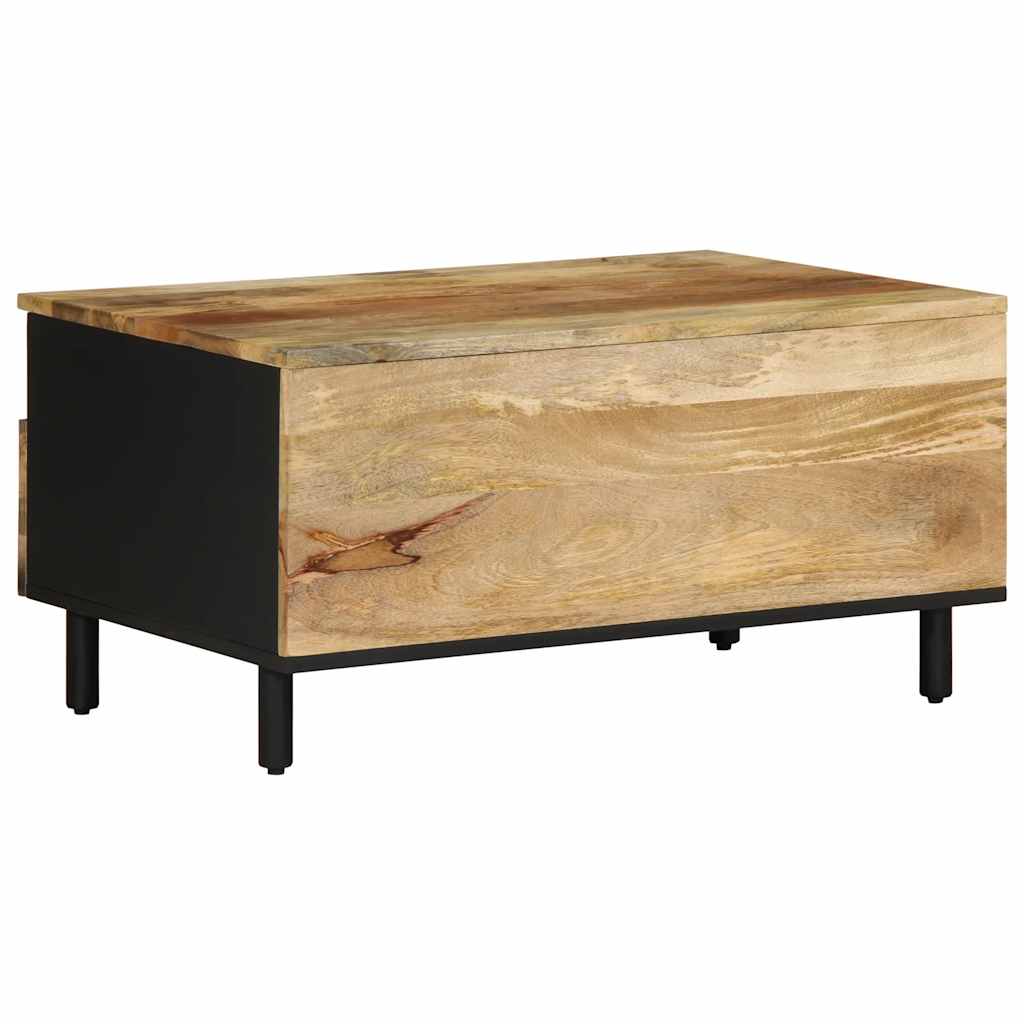 Konferenční Stolek Černý 80X54X40 Cm Masivní Hrubý Mangovník
