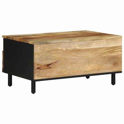 Konferenční Stolek Černý 80X54X40 Cm Masivní Hrubý Mangovník
