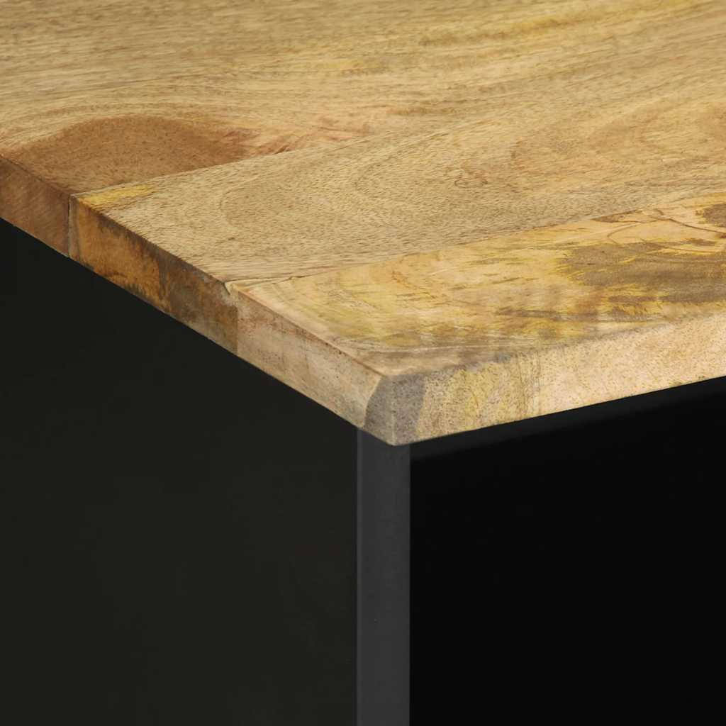 Tv Skříňka Černá 100 X 33,5 X 46 Cm Masivní Hrubý Mangovník Červená