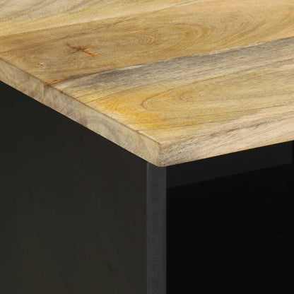 Tv Skříňka Černá 100 X 33,5 X 46 Cm Masivní Hrubý Mangovník Červená