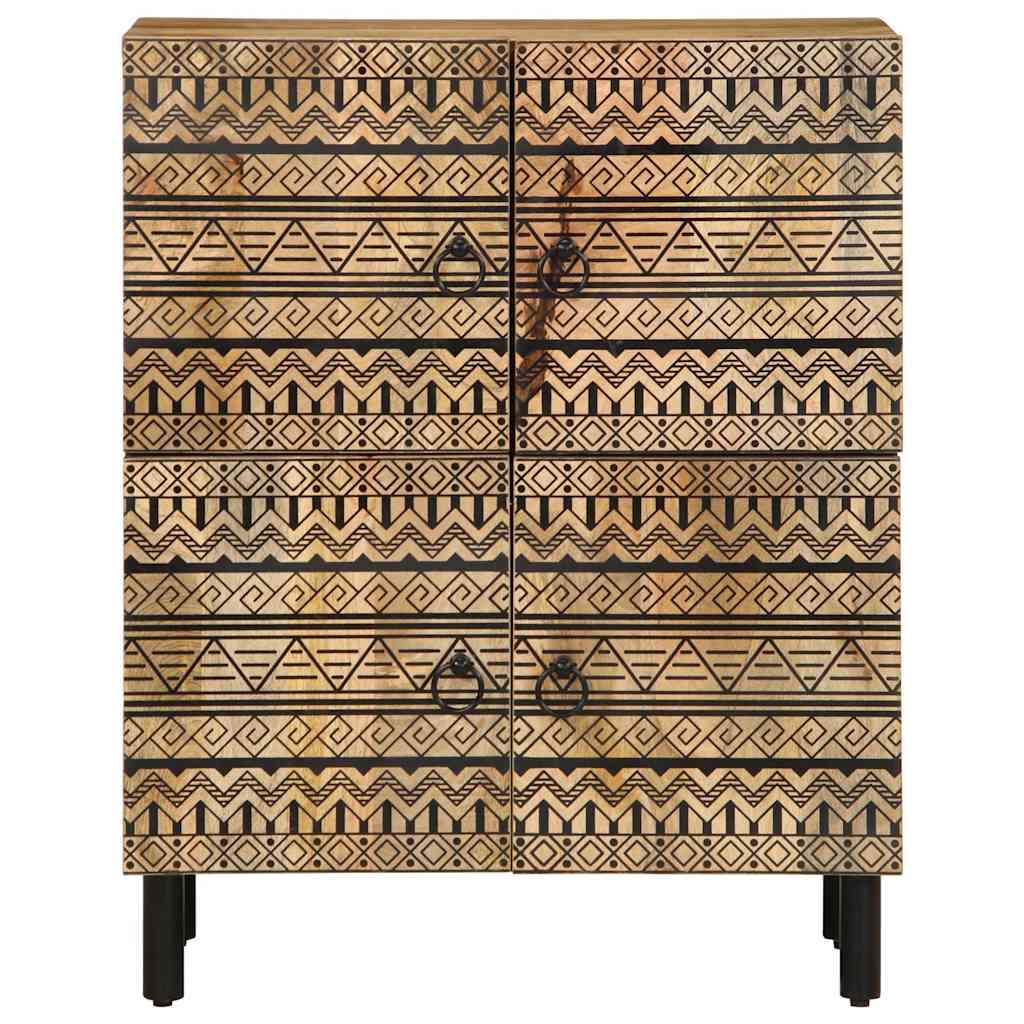 Příborník 60 X 33,5 X 75 Cm Masivní Hrubé Mangovníkové Dřevo Bílá