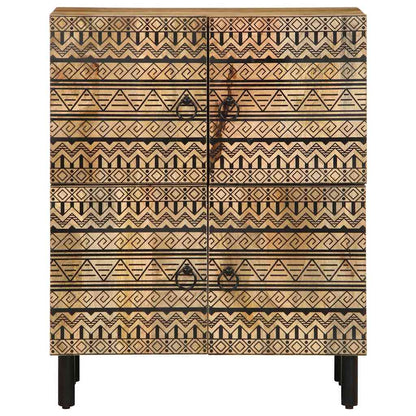 Příborník 60 X 33,5 X 75 Cm Masivní Hrubé Mangovníkové Dřevo Bílá