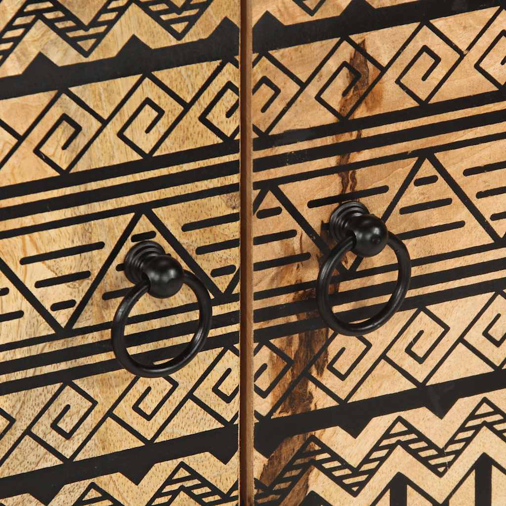 Příborník 60 X 33,5 X 75 Cm Masivní Hrubé Mangovníkové Dřevo Bílá