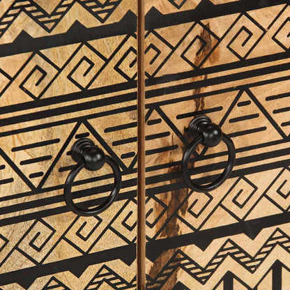 Příborník 60 X 33,5 X 75 Cm Masivní Hrubé Mangovníkové Dřevo Bílá