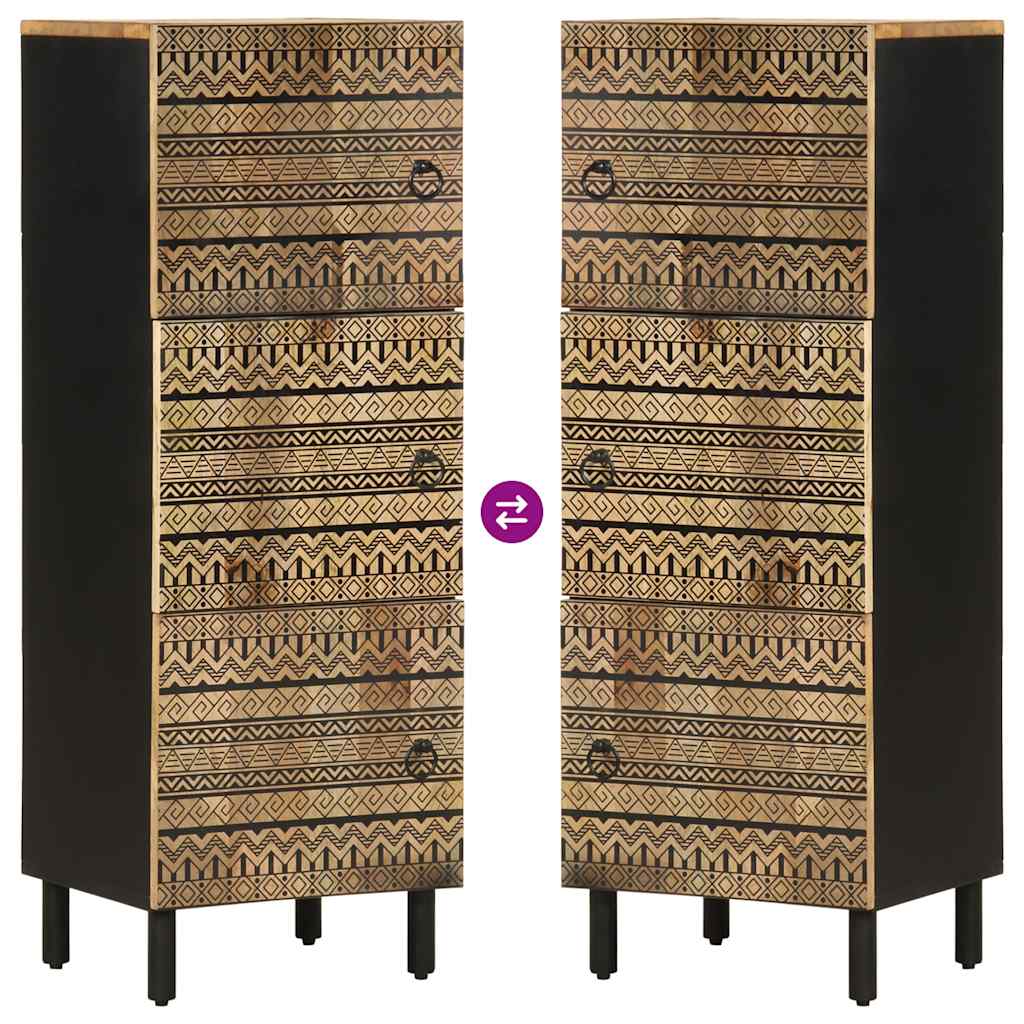 Skříň Highboard 40X33,5X110 Cm Masivní Hrubé Mangovníkové Dřevo