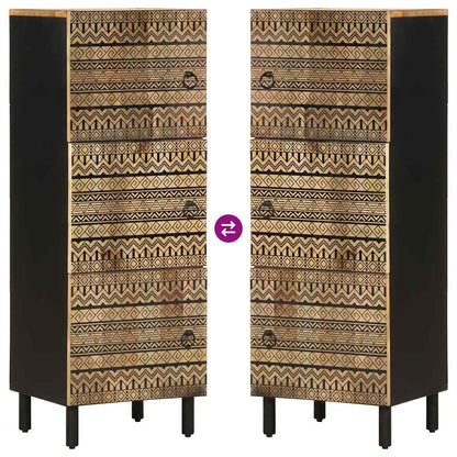 Skříň Highboard 40X33,5X110 Cm Masivní Hrubé Mangovníkové Dřevo
