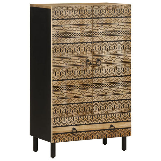 Skříň Highboard 60X33,5X110 Cm Masivní Hrubé Mangovníkové Dřevo