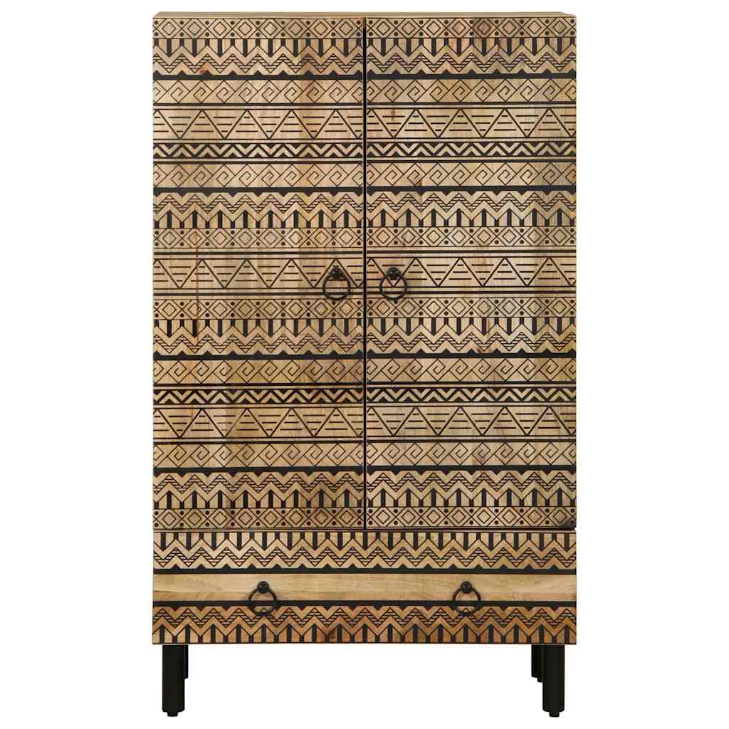 Skříň Highboard 60X33,5X110 Cm Masivní Hrubé Mangovníkové Dřevo