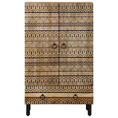 Skříň Highboard 60X33,5X110 Cm Masivní Hrubé Mangovníkové Dřevo