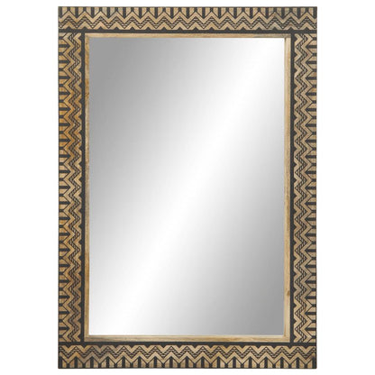 Koupelnové Zrcadlo 50 X 70 Cm Masivní Mangovníkové Dřevo A Sklo Červená