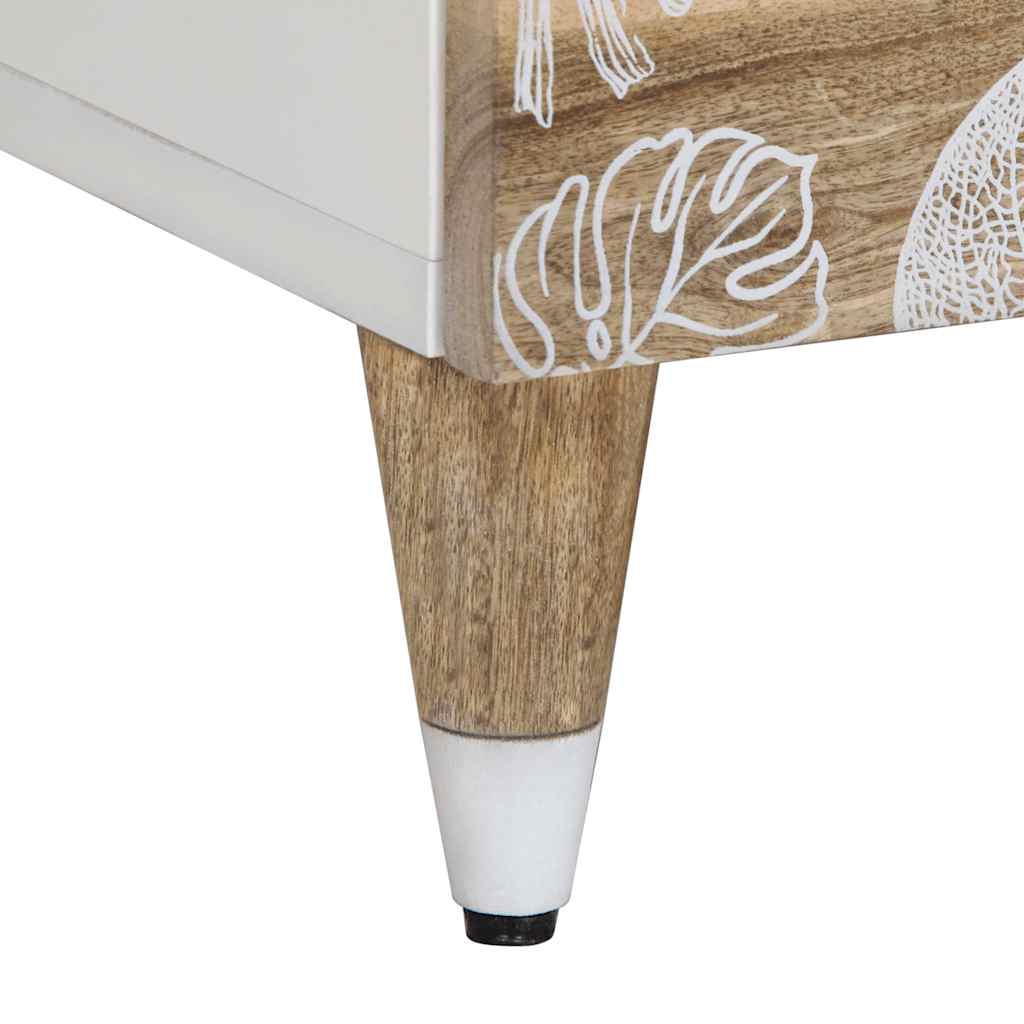 Tv Skříňka 70X33,5X46 Cm Masivní Mangovníkové Dřevo Kouřový Dub