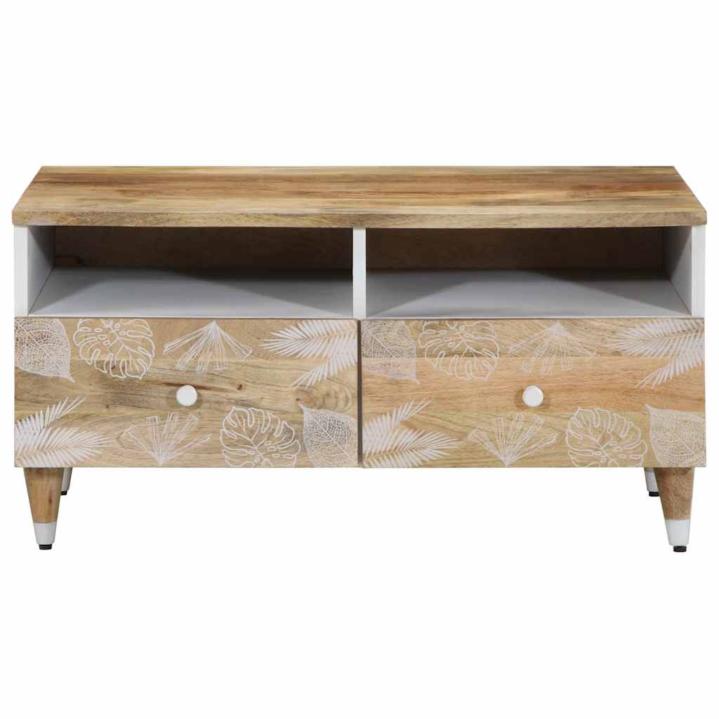 Konferenční Stolek 80 X 54 X 40 Cm Masivní Mangovníkové Dřevo