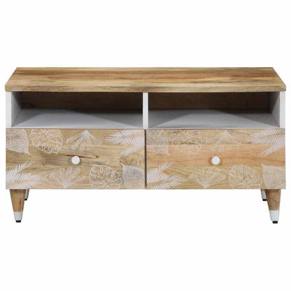 Konferenční Stolek 80 X 54 X 40 Cm Masivní Mangovníkové Dřevo