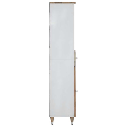 Koupelnová Skříňka 38X33,5X160 Cm Masivní Mangovníkové Dřevo Kouřový Dub