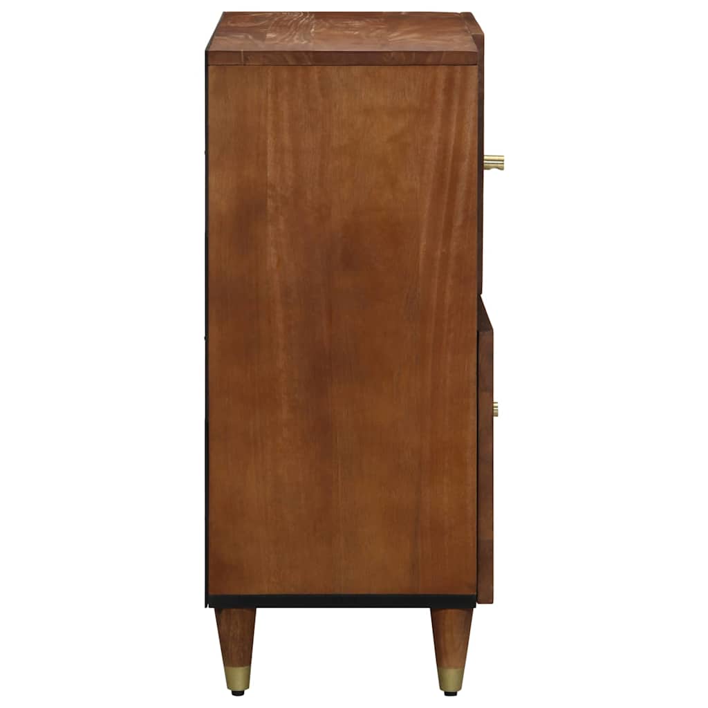 Servírovací Skříň Hnědá 80 X 33 X 75 Cm Masivní Mangové Dřevo