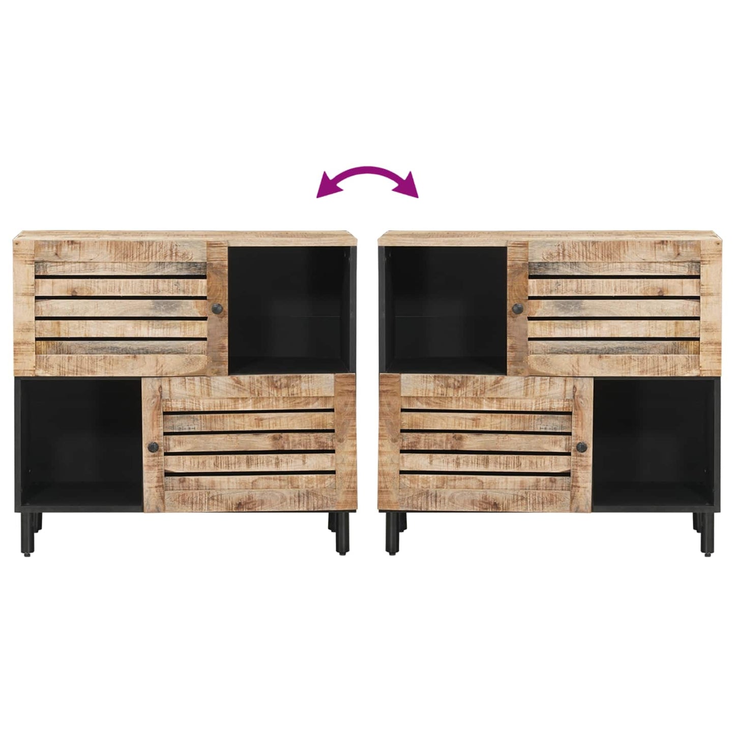 Úložné Skříně Hnědá 80 X 33,5 X 75 Cm Masivní Mangové Dřevo