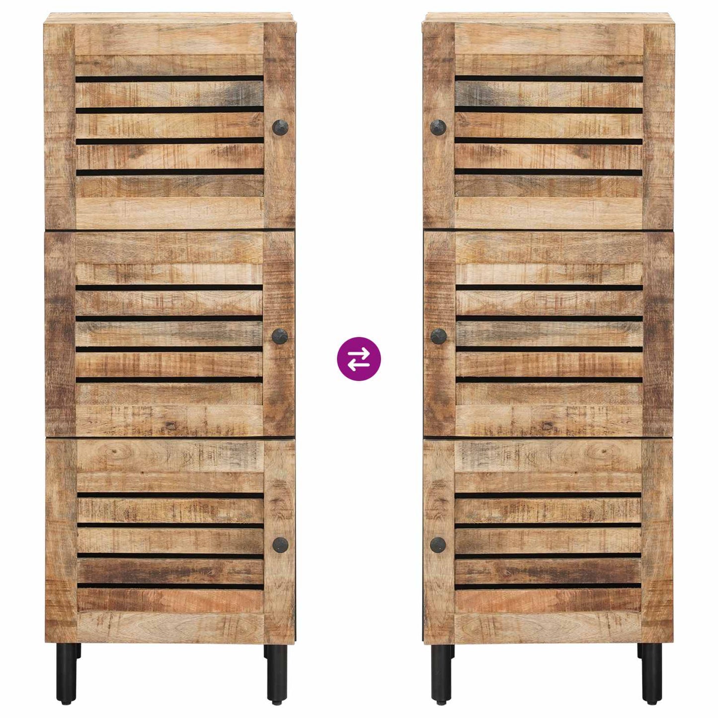 Úložné Skříně Přírodní 40 X 33 X 110 Cm Masivní Mangové Dřevo