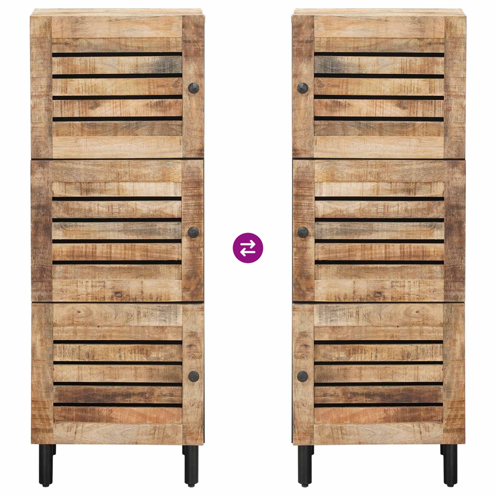 Úložné Skříně Přírodní 40 X 33 X 110 Cm Masivní Mangové Dřevo