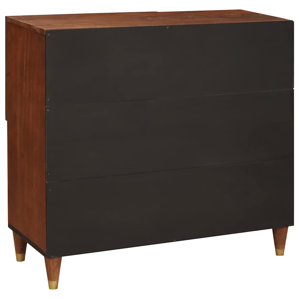 Servírovací Skříň Hnědá 80 X 33,5 X 75 Cm Masivní Mangové Dřevo