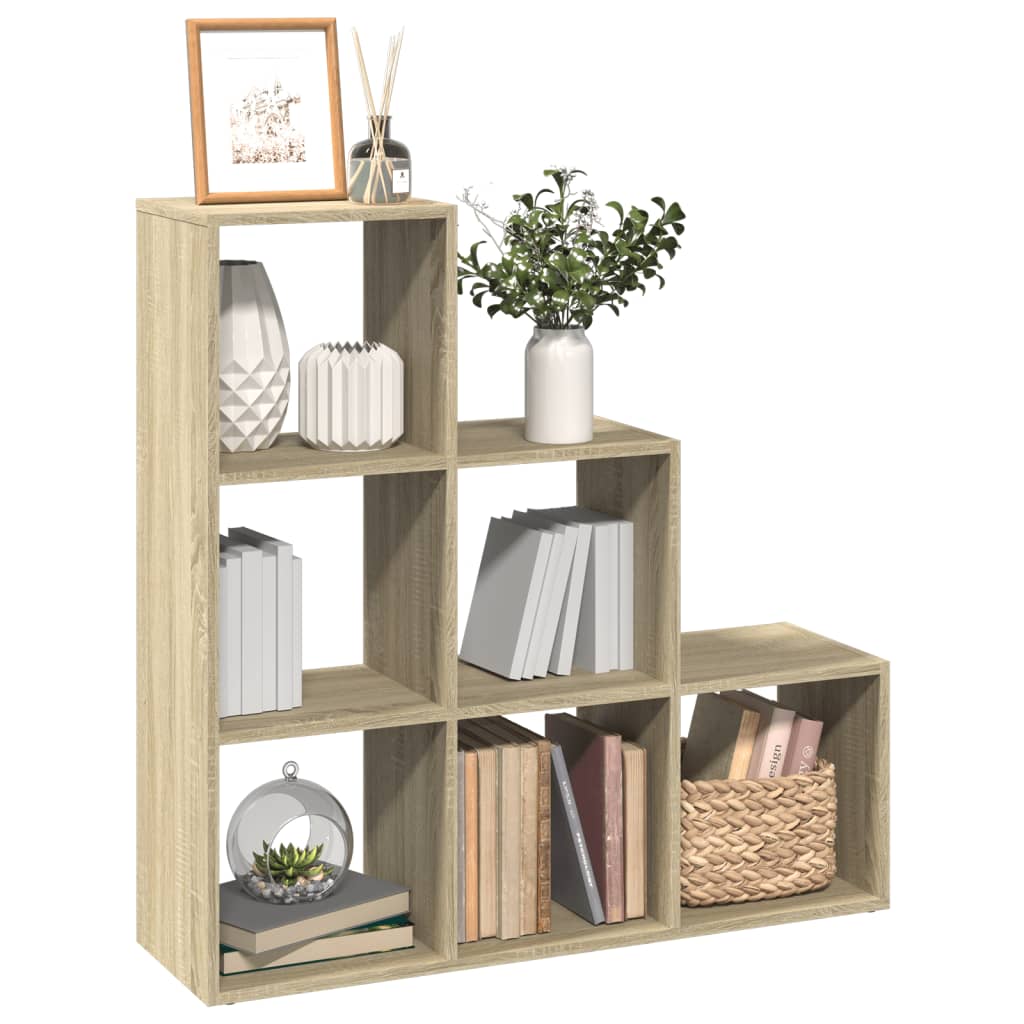 Knihovna/Dělící Stěna 3Patrová Old Wood 99X29X Kompozit
