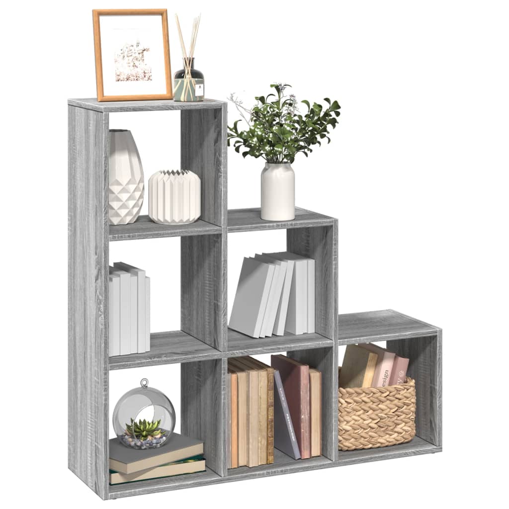 Knihovna/Dělící Stěna 3Patrová Old Wood 99X29X Kompozit