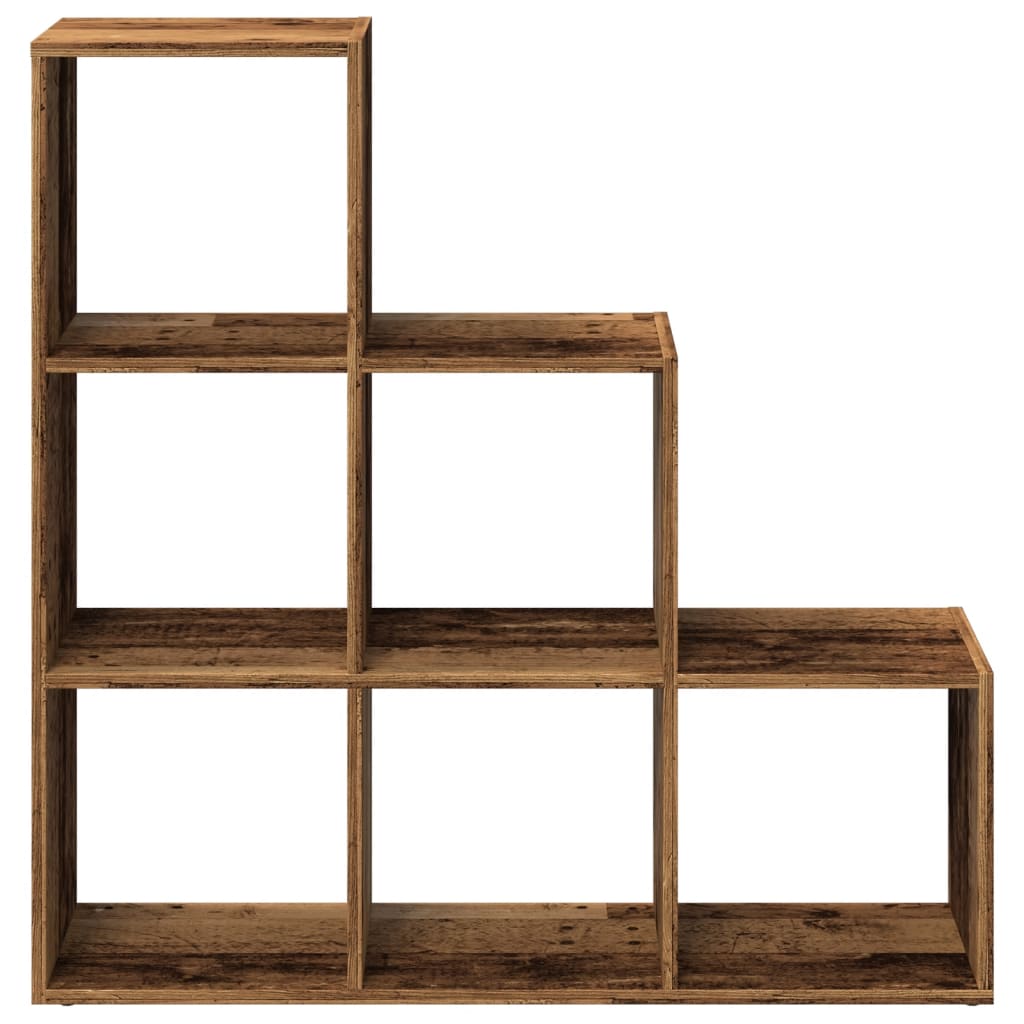 Knihovna/Dělící Stěna 3Patrová Old Wood 99X29X Kompozit