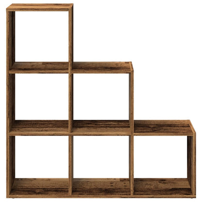 Knihovna/Dělící Stěna 3Patrová Old Wood 99X29X Kompozit