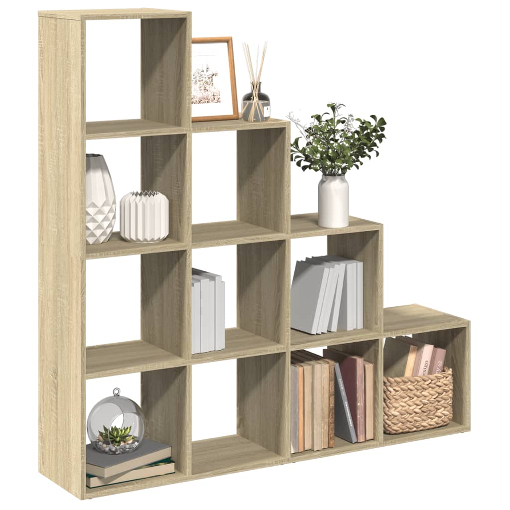 Knihovna/Dělící Stěna 3Patrová Old Wood 99X29X Kompozit