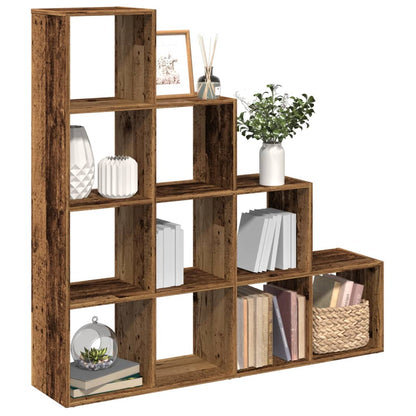 Knihovna/Dělící Stěna 3Patrová Old Wood 99X29X Kompozit