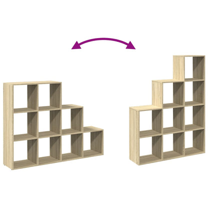 Knihovna/Dělící Stěna 3Patrová 137,5X29X103,5 Cm Dub Sonoma