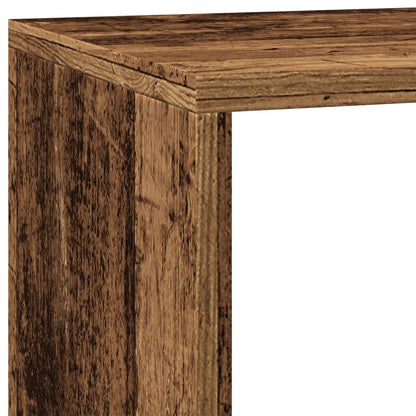 Knihovna/Dělící Stěna 3Patrová Old Wood 137,5X29X103,5 Cm Staré Dřevo