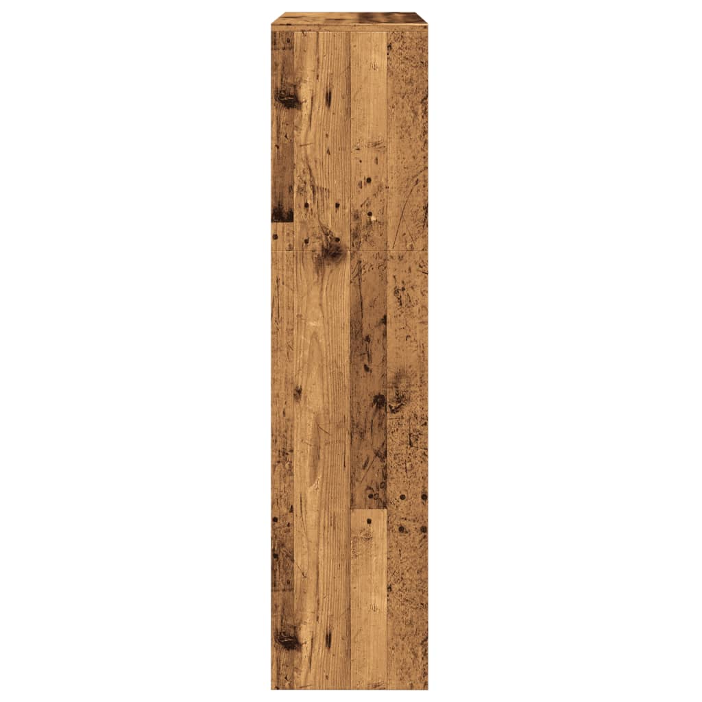 Knihovna/Dělící Stěna 3Patrová Old Wood 123X29X123 Cm Kompozit