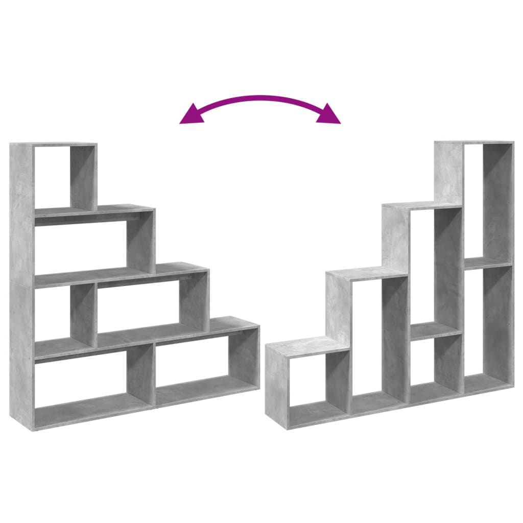 Knihovna/Dělící Stěna 4Patrová Betonově Šedá 143,5X29X143,5 Cm