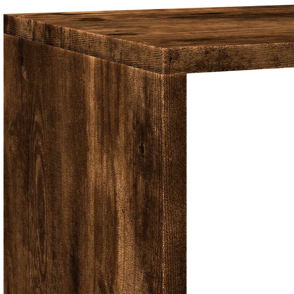 Knihovna/Dělící Stěna 4Patrová Kouřový Dub 143,5X29X143,5 Cm