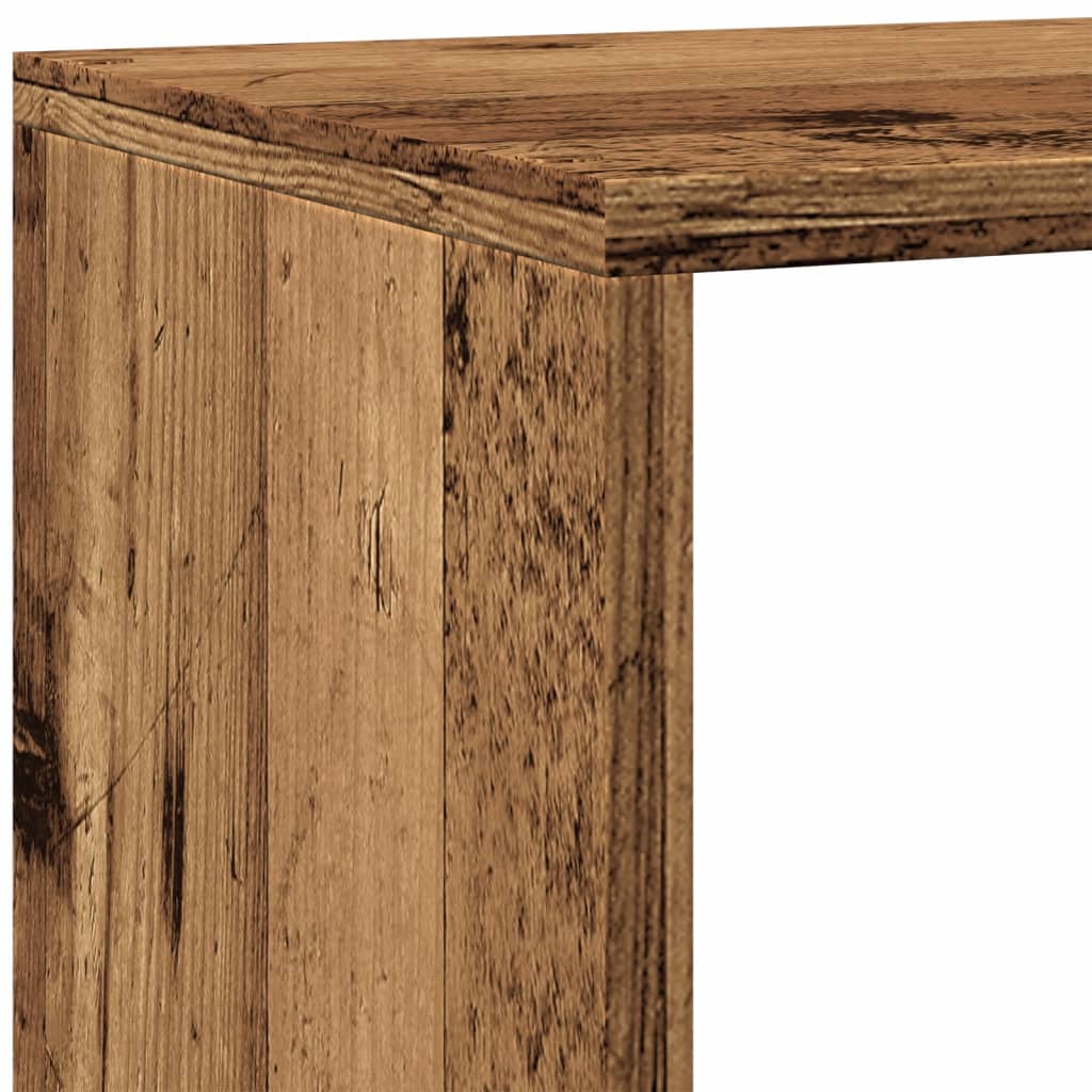 Knihovna/Dělící Stěna 4Patrová Old Wood 143,5X29X143,5 Cm