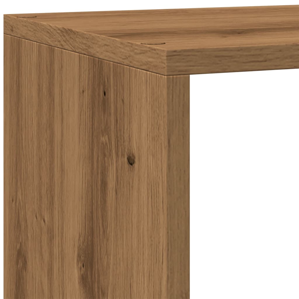 Knihovna/Dělící Stěna 4Patrová Dub Artisan 143,5X29X143,5 Cm