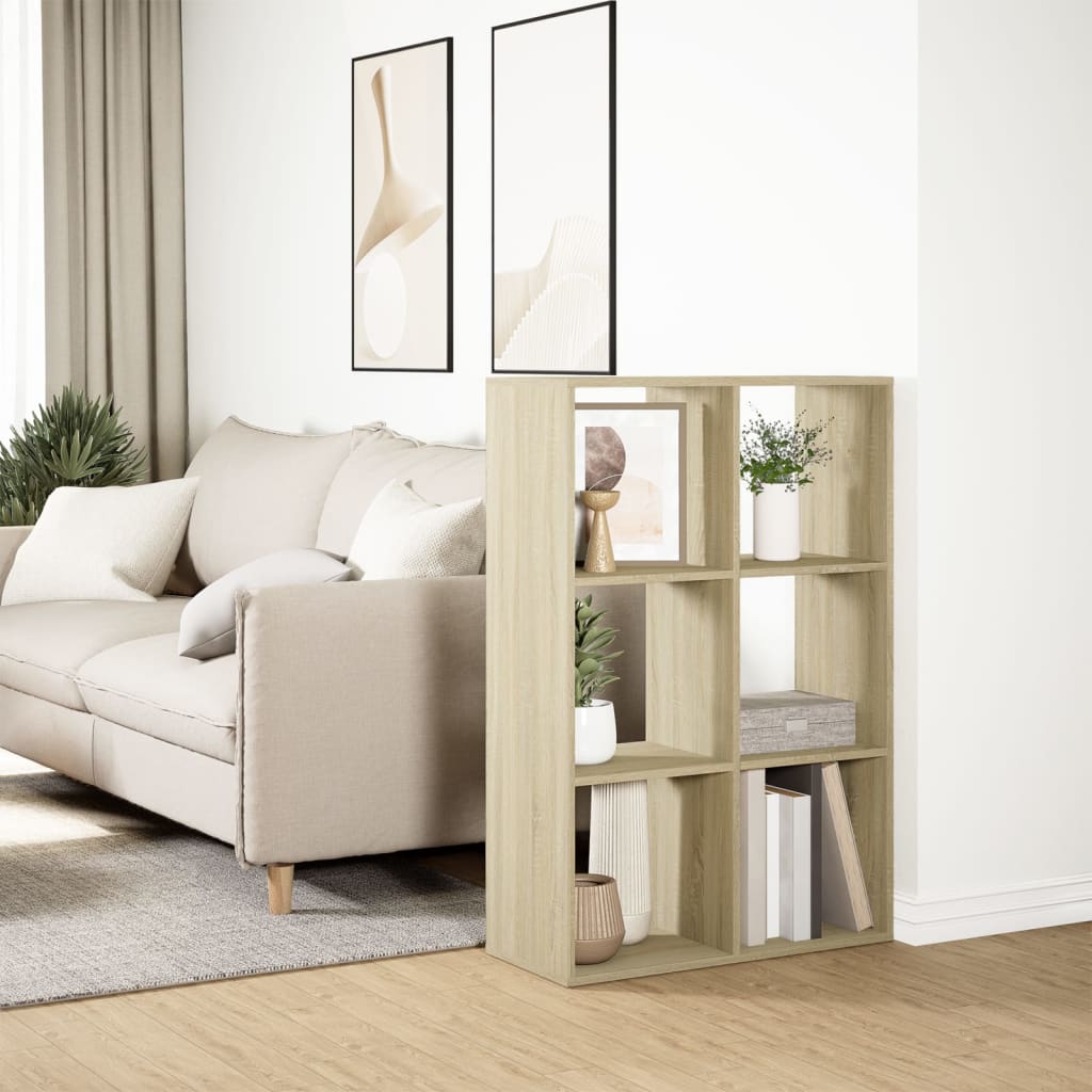 Knihovna/Dělící Stěna 69,5X29X103,5 Cm Kompozit Dub Sonoma